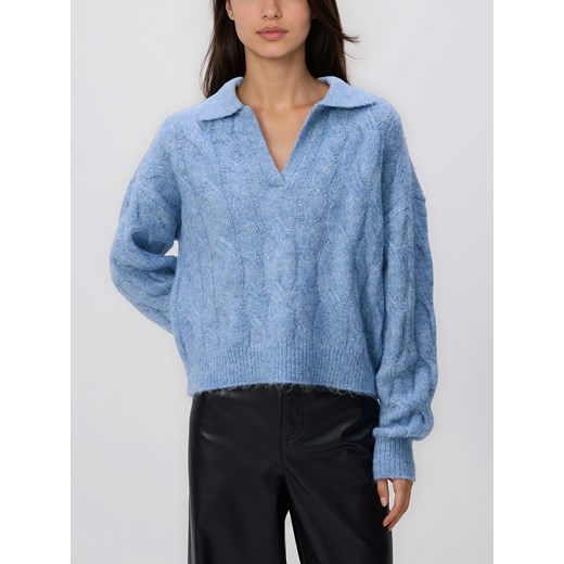 Reserved - Sweter z kołnierzykiem - jasnoniebieski ze sklepu Reserved w kategorii Swetry damskie - zdjęcie 187522492