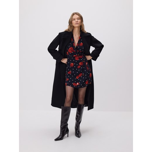 Reserved - Wzorzysta sukienka mini - czarny ze sklepu Reserved w kategorii Sukienki - zdjęcie 187522510