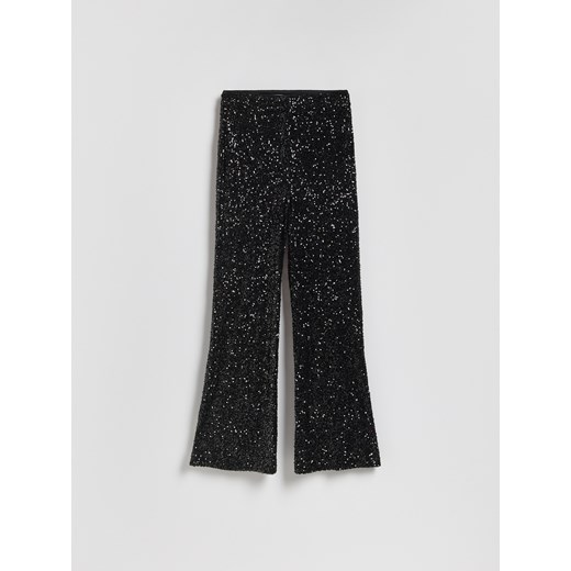 Reserved - Cekinowe spodnie - czarny ze sklepu Reserved w kategorii Spodnie damskie - zdjęcie 187522541