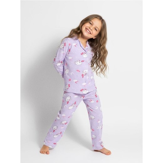 Sinsay - Piżama dwuczęściowa zapinana na guziczki Pusheen the Cat - fioletowy ze sklepu Sinsay w kategorii Piżamy dziecięce - zdjęcie 187523381