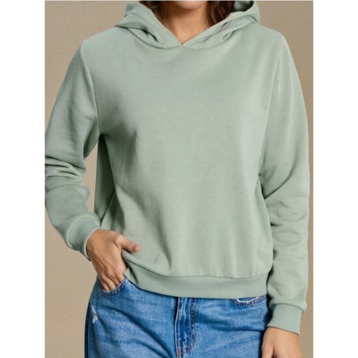 Sinsay - Bluza hoodie basic - zielony ze sklepu Sinsay w kategorii Bluzy damskie - zdjęcie 187523391