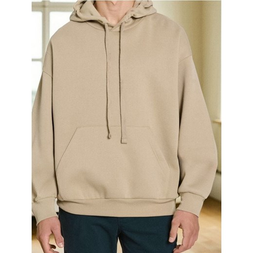Sinsay - Bluza hoodie comfort fit - beżowy ze sklepu Sinsay w kategorii Bluzy męskie - zdjęcie 187523393