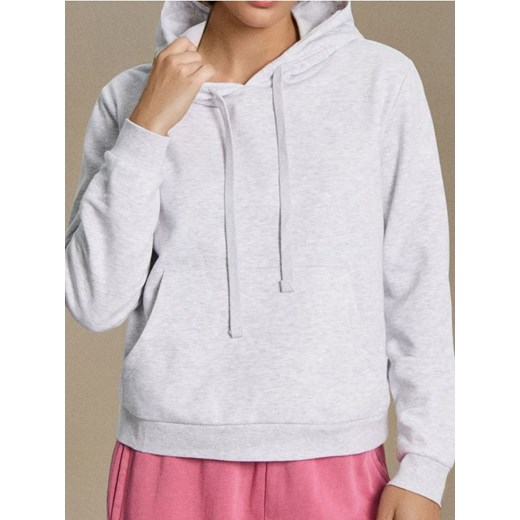 Sinsay - Dresowa bluza hoodie z kieszenią - szary ze sklepu Sinsay w kategorii Bluzy damskie - zdjęcie 187523444