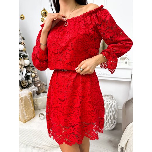 Czerwona Koronkowa Hiszpanka ze sklepu ModnaKiecka.pl w kategorii Sukienki - zdjęcie 187523884