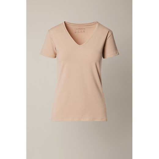 Koszulka Damska z Bawełną Beżowa Cesare ze sklepu Lancerto S.A. w kategorii Bluzki damskie - zdjęcie 187524051