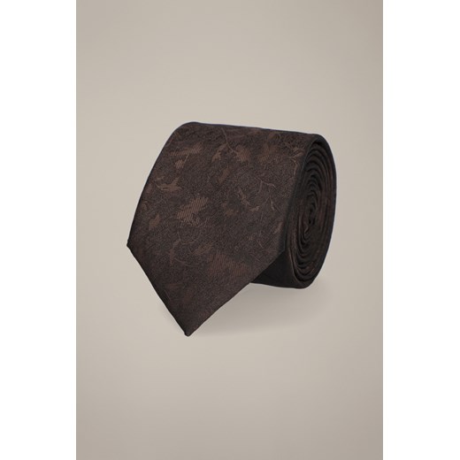 Krawat Brązowy Wzór Roślinny ze sklepu Lancerto S.A. w kategorii Krawaty - zdjęcie 187524053