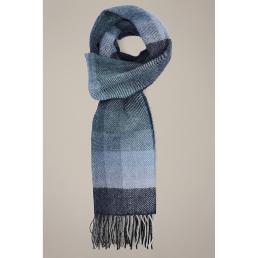 Szal Wełniany Granatowy w Kratę ze sklepu Lancerto S.A. w kategorii Dodatki męskie - zdjęcie 187524062