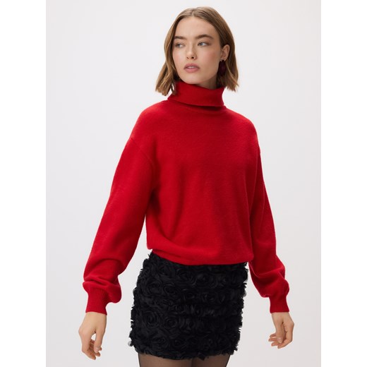 Reserved - Sweter z golfem - czerwony ze sklepu Reserved w kategorii Swetry damskie - zdjęcie 187524201