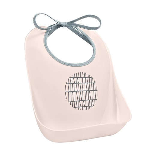 Childhome Śliniak &quot;Pink Grid&quot; z kieszonką w kolorze pudrowym - (S)20 x (W)23 x (G)7 cm ze sklepu Limango Polska w kategorii Zabawki - zdjęcie 187524992