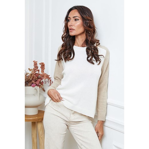 So Cachemire Sweter &quot;Kaleis&quot; w kolorze beżowo-kremowym ze sklepu Limango Polska w kategorii Swetry damskie - zdjęcie 187525292