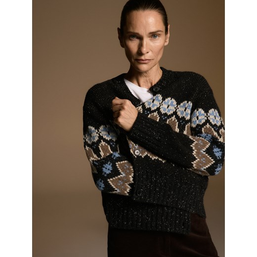 Reserved - Wzorzysty kardigan z wełną - wielobarwny ze sklepu Reserved w kategorii Swetry damskie - zdjęcie 187525714