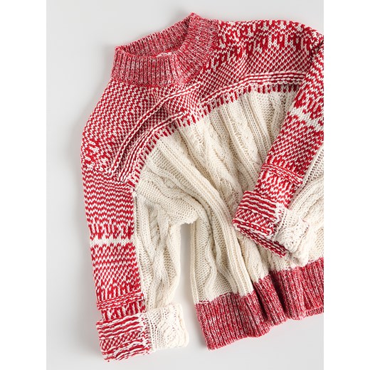 Reserved - Sweter z ozdobnym splotem - wielobarwny ze sklepu Reserved w kategorii Swetry damskie - zdjęcie 187525870