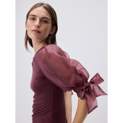 Reserved - Bluzka z modalem - bordowy ze sklepu Reserved w kategorii Bluzki damskie - zdjęcie 187525891