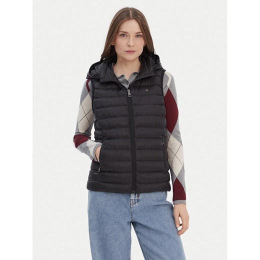 Tommy Hilfiger Bezrękawnik Global Stripe WW0WW42051 Czarny Regular Fit ze sklepu MODIVO w kategorii Kamizelki damskie - zdjęcie 187526363