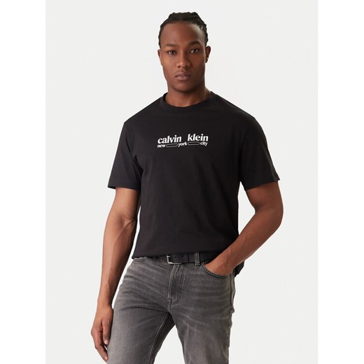 Calvin Klein Jeans T-Shirt NYC Graphic LV14RE831G Czarny Regular Fit ze sklepu MODIVO w kategorii T-shirty męskie - zdjęcie 187526370