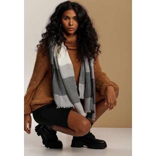 Biały Szalik Aurave ze sklepu renee.pl w kategorii Szaliki i chusty damskie - zdjęcie 187527323