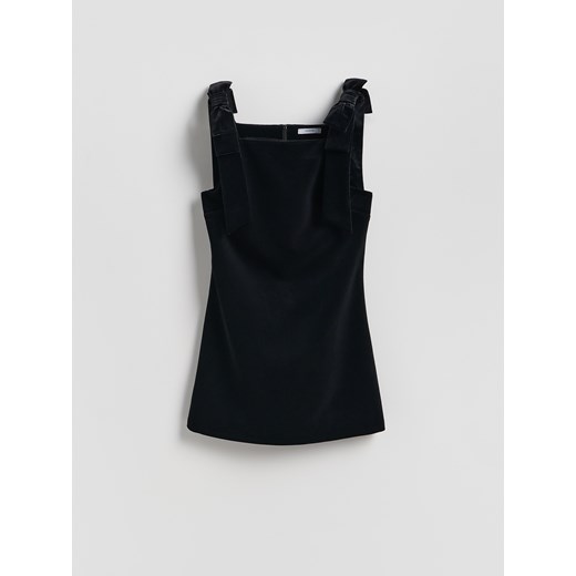 Reserved - Welurowa sukienka mini - czarny ze sklepu Reserved w kategorii Sukienki - zdjęcie 187527390