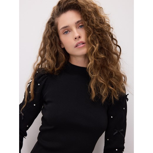 Reserved - Bluzka z aplikacjami - czarny ze sklepu Reserved w kategorii Bluzki damskie - zdjęcie 187527552