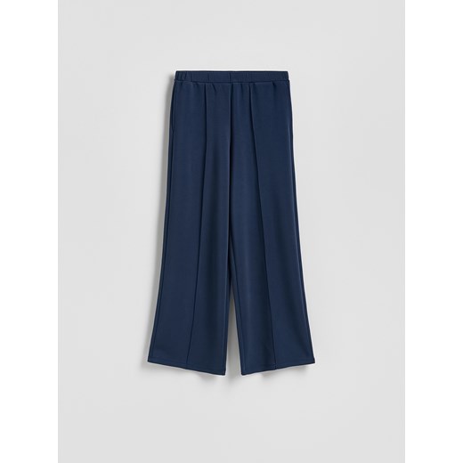 Reserved - Spodnie z modalem - granatowy ze sklepu Reserved w kategorii Spodnie damskie - zdjęcie 187527640