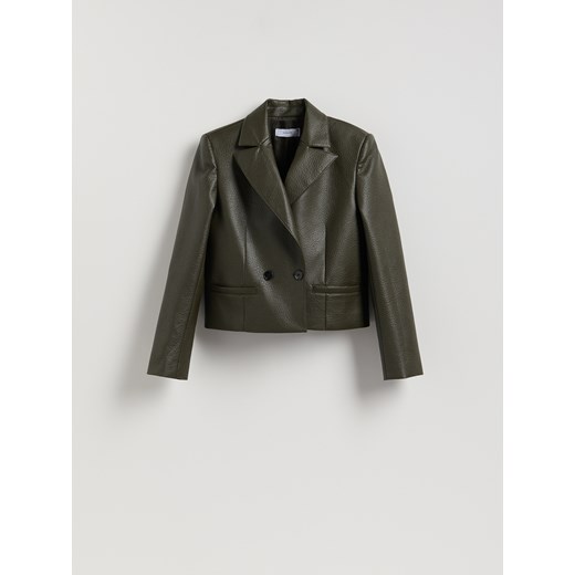 Reserved - Marynarka z imitacji skóry - jasny zielony Reserved L Reserved