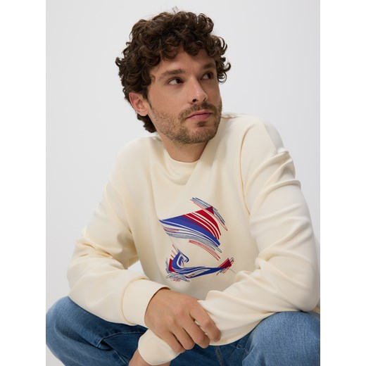 Reserved - Bluza z nadrukiem - kremowy ze sklepu Reserved w kategorii Bluzy męskie - zdjęcie 187528023