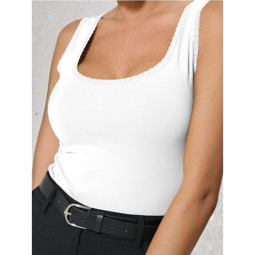 Sinsay - Bawełniany top - biały ze sklepu Sinsay w kategorii Bluzki damskie - zdjęcie 187528490