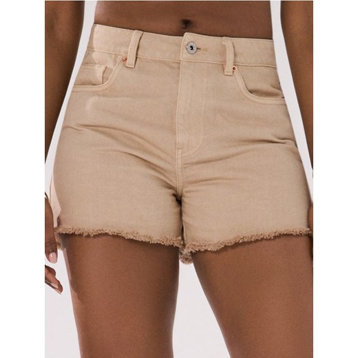 Sinsay - Szorty jeansowe high waist - kremowy ze sklepu Sinsay w kategorii Szorty - zdjęcie 187528511