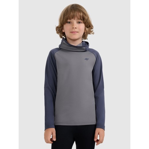 Chłopięca bielizna termiczna (góra) 4F 4FJRAW25UBRUM114 - szara ze sklepu Sportstylestory.com w kategorii Bielizna termoaktywna - zdjęcie 187528593