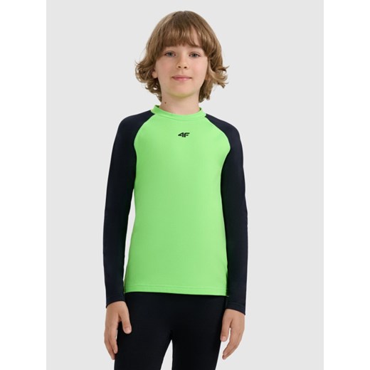 Chłopięca bielizna termiczna (góra) 4F 4FJRAW25UBRUM122 - zielona ze sklepu Sportstylestory.com w kategorii Bielizna termoaktywna - zdjęcie 187528611