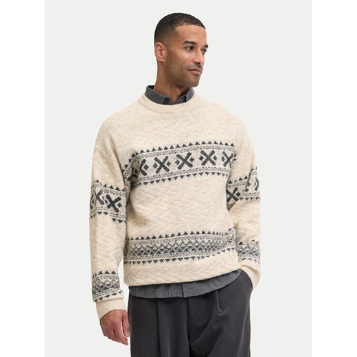Jack & Jones Sweter Blumax 12286244 Beżowy Relaxed Fit ze sklepu MODIVO w kategorii Swetry męskie - zdjęcie 187529180