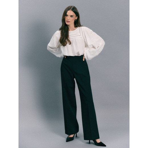 Mohito - Czarne spodnie wide leg - czarny ze sklepu Mohito w kategorii Spodnie damskie - zdjęcie 187529361