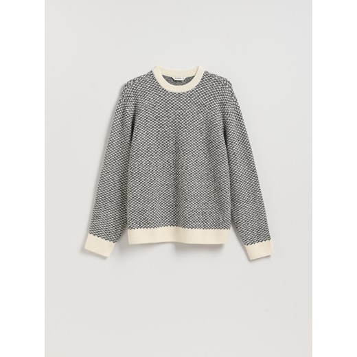 Reserved - Wzorzysty sweter - biały ze sklepu Reserved w kategorii Swetry męskie - zdjęcie 187529413