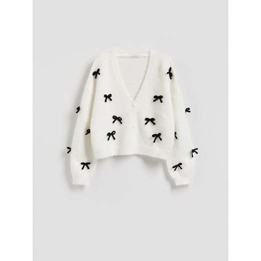Reserved - Sweter z kokardami - kremowy ze sklepu Reserved w kategorii Swetry damskie - zdjęcie 187529501