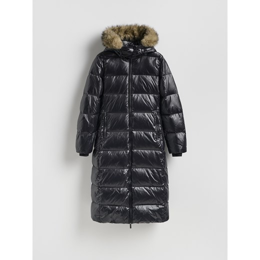 Reserved - Puchowa kurtka z kapturem - czarny ze sklepu Reserved w kategorii Płaszcze damskie - zdjęcie 187529594