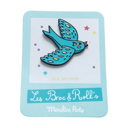 Moulin Roty Przpinka &quot;Bird&quot; w kolorze niebieskim - 3 x 3 cm ze sklepu Limango Polska w kategorii Zabawki - zdjęcie 187530340