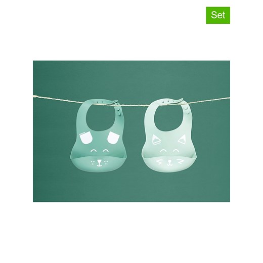 Babymoov Silikonowe śliniaczki (2 szt.) w kolorze zielonym ze sklepu Limango Polska w kategorii Zabawki - zdjęcie 187530534