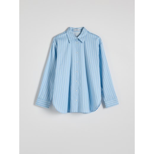 Reserved - Bawełniana koszula w paski - jasnoniebieski ze sklepu Reserved w kategorii Koszule damskie - zdjęcie 187530972