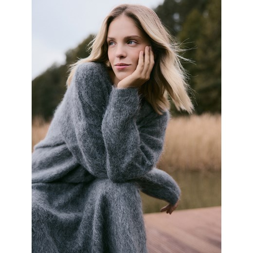 Reserved - Sweter z wełną i moherem - ciemnoszary ze sklepu Reserved w kategorii Swetry damskie - zdjęcie 187531000