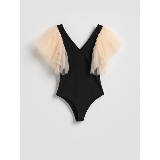 Reserved - Body z ozdobnymi rękawami - wielobarwny ze sklepu Reserved w kategorii Bluzki damskie - zdjęcie 187531051