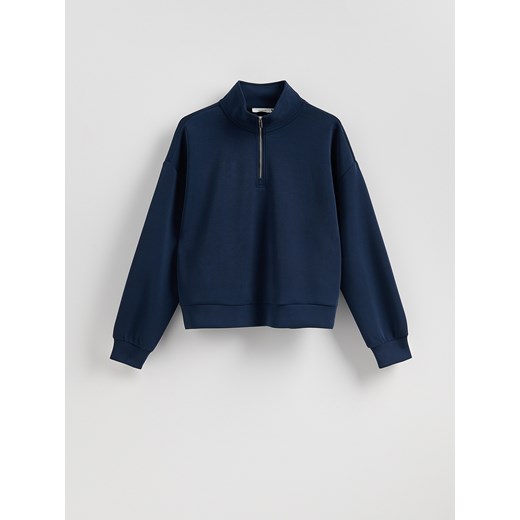 Reserved - Bluza z zamkiem - granatowy ze sklepu Reserved w kategorii Bluzy damskie - zdjęcie 187531083