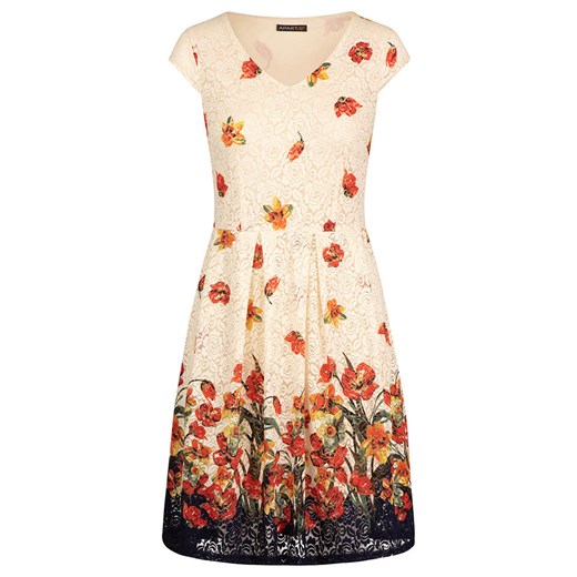 APART Sukienka w kolorze kremowym ze wzorem M promocyjna cena Limango Polska