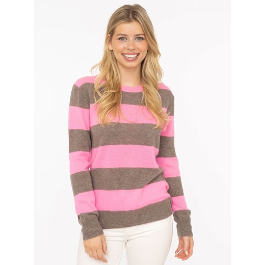 Zwillingsherz Kaszmirowy sweter w kolorze jasnoróżowo-jasnobrązowym ze sklepu Limango Polska w kategorii Swetry damskie - zdjęcie 187531514