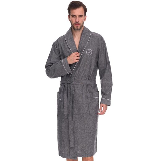 Długi szlafrok męski 2532 Zeus, Kolor szary, Rozmiar 2XL, L&amp;L ze sklepu Intymna w kategorii Szlafroki męskie - zdjęcie 187533953