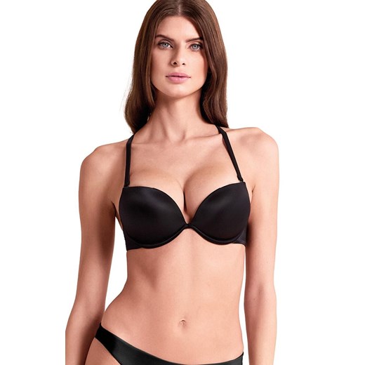 Biustonosz super push-up balkonetka czarny 023L, Kolor czarny, Rozmiar 65B, Lormar ze sklepu Intymna w kategorii Biustonosze - zdjęcie 187533964