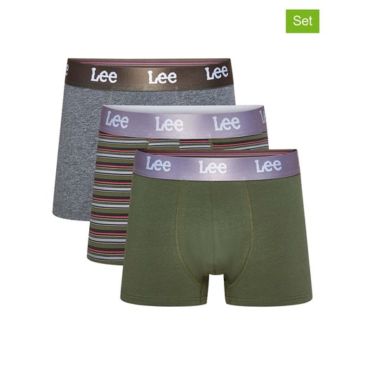 LEE Underwear Bokserki (3 pary) &quot;Becket&quot; w kolorze szaro-oliwkowym ze sklepu Limango Polska w kategorii Majtki męskie - zdjęcie 187535153