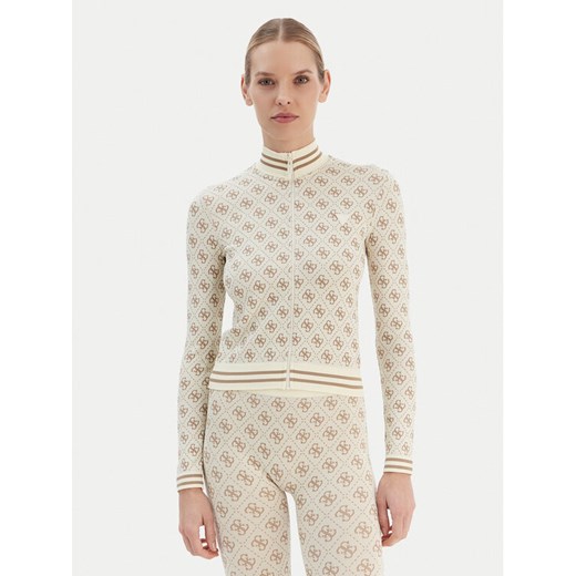 Guess Bluza V5BP08 K2000 Beżowy Slim Fit ze sklepu MODIVO w kategorii Bluzy damskie - zdjęcie 187535270