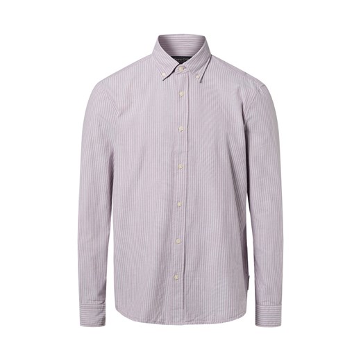 Marc O'Polo Męska koszula bawełniana Mężczyźni Regular Fit Bawełna bzowy w paski ze sklepu vangraaf w kategorii Koszule męskie - zdjęcie 187535434