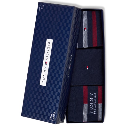 Tommy Hilfiger Skarpety 3-pack Mężczyźni Bawełna granatowy w paski ze sklepu vangraaf w kategorii Skarpetki męskie - zdjęcie 187535471