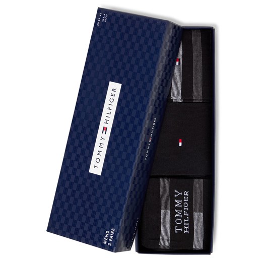 Tommy Hilfiger Skarpety 3-pack Mężczyźni Bawełna czarny w paski ze sklepu vangraaf w kategorii Skarpetki męskie - zdjęcie 187535472