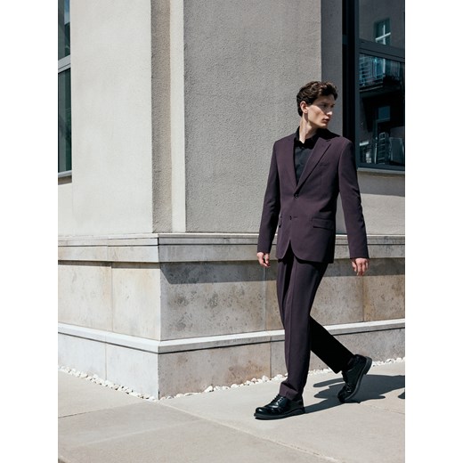 Reserved - Garniturowe spodnie slim fit - mahoniowy ze sklepu Reserved w kategorii Spodnie męskie - zdjęcie 187535711